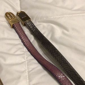 Two Snake Skin Belts.